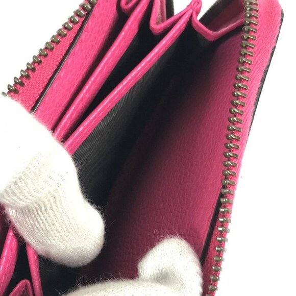 GUCCI 496319 logo Wallet Coin Compartment Zip Around coin purse Leather pink - Picture 11 of 11